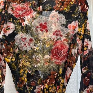 Aratta Multicolor Floral Long Sleeve Dress